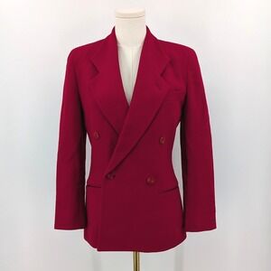 Talbots Vintage Wool-Blend Double-Breasted Blazer – Power‎ Red, Structured (4)